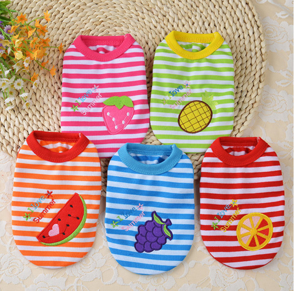 Summer fruit pattern Small Dog Clothes vest t shirt Cup Puppy Dog Vest New Born Puppy Clothing pet clothes