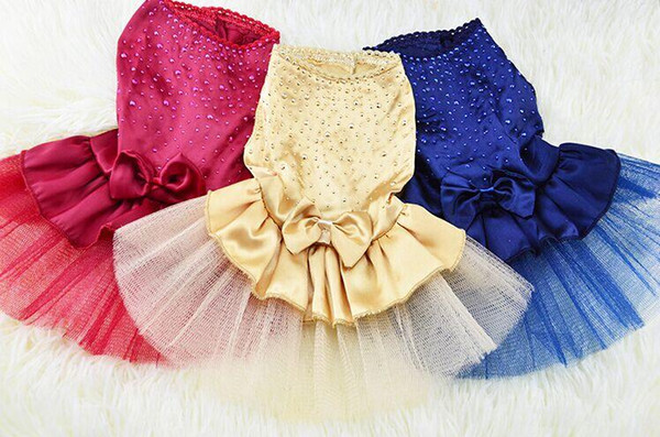 Pet Dog Dress Tutu Small dog Sleeveless Party Wedding Dress XS dog Summer Princess Clothing skirt dress