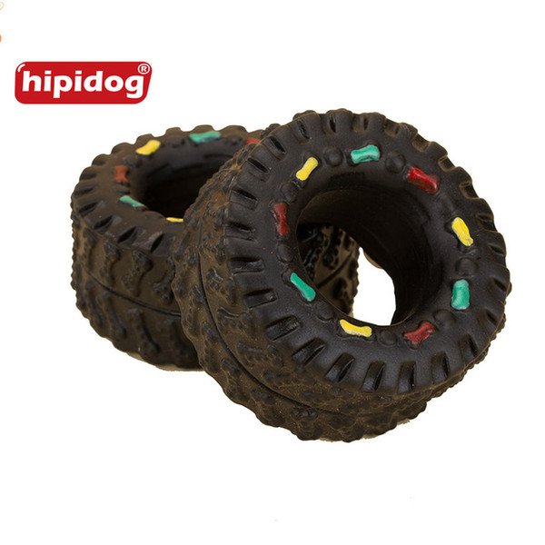 Hipidog Dog's Toys Chew Tire Tread Tough Animal Squeaky Sound Hard Wearing Rubber Pet Product Dog Supplies Doggies Toys