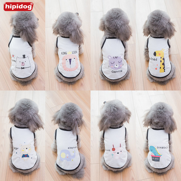 Hipidog Pet Dog Cat Spring Summer Sling Vest Camisole T-shirt Dogs Sleeveless Clothes for Small Dogs Chihuahua Teddy Yorkshire