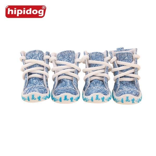 Hipidog 2017 New Arrival Multi Colors Puppy Dog Pet Denim Boots Shoes Sport Casual Chinese Style Anti-slip Sneaker Shoes Comfortable