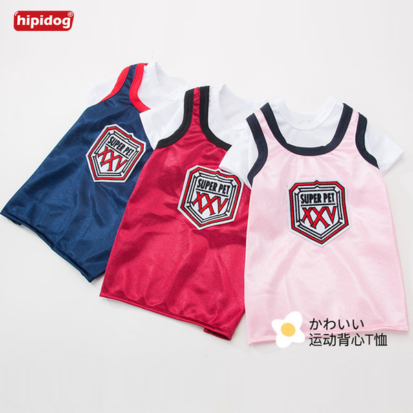 Hipidog Pet Cat Dog Elastic Stitching Sports Vest Spring Summer Fashion T-Shirt Breathable Apparel Clothes for Small Dog Teddy