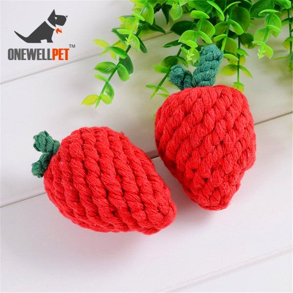 Onewellpet Brand Fruit Shape Cotton Rope Pet Toys Contain Orange Strawberry Pineapple And Weight 42g To 100g For Any Cat Dog Pet