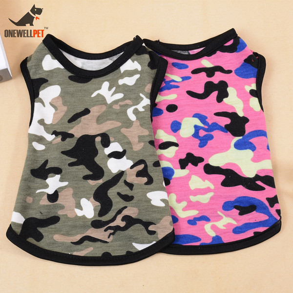 Onewellpet Brand Cotton Casual Vest With Elastic Camouflage Stylish and generous For Teddy And Other Pet Dog