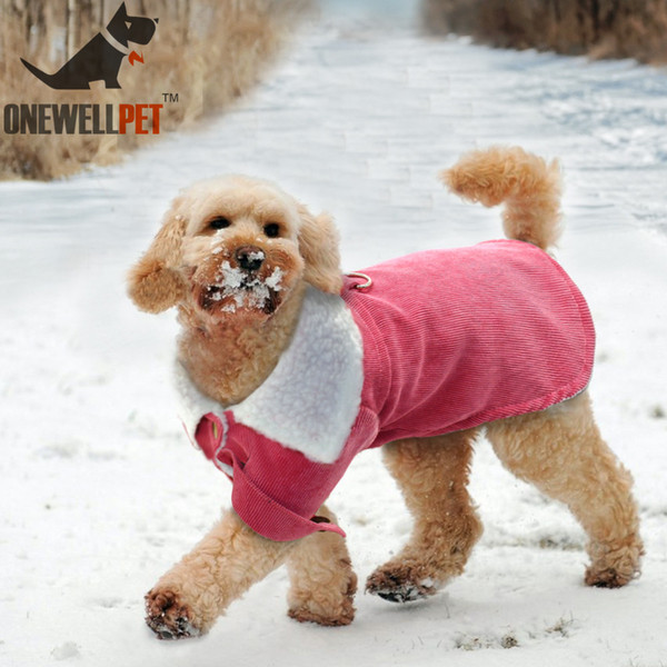 Two Colors Optional Onewellpet Brand Cotton Material With Plush Coat With D-type Metal Coil And Buttons For French Bulldog