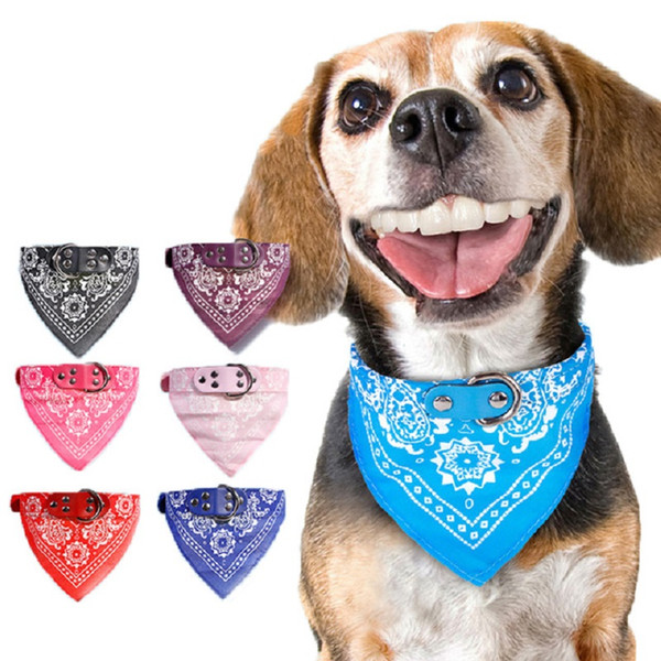 Adjustable Pet Dog Cat Bandana Scarf Collar Neckerchief Dog Bandana Triangle Scarf Collars Pet Cat Puppy Collars Fashion Dog Necklaces Pet