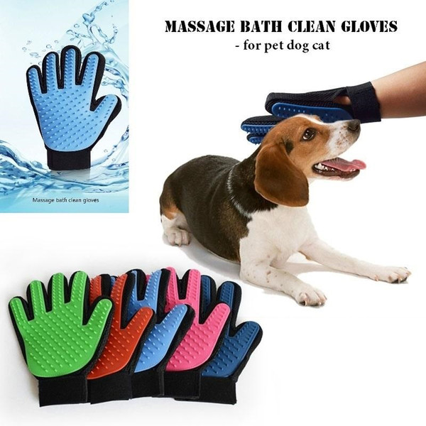 Pet Cleaning Brush Dog Comb Rubber/TPE Glove Bath Mitt Pet Dog and Cat Massage Hair Removal Grooming Magic Deshedding Glove m022