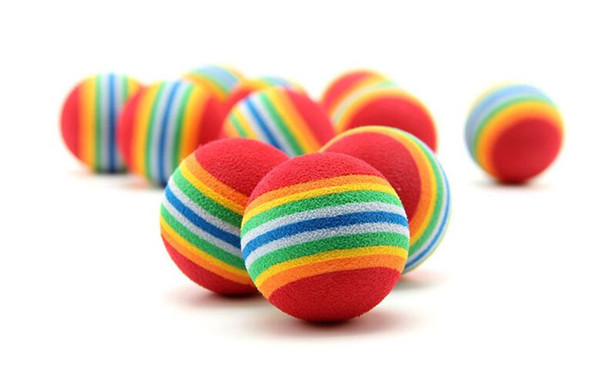 Diameter 35mm interesting Pet Toy dog and cat Toys Super cute Rainbow Ball toy Cartoon plush toy C114