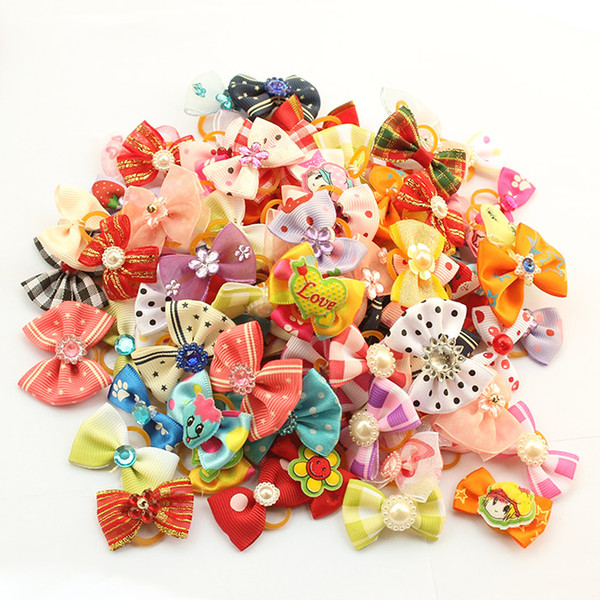 Most Cute!! Armi store Handmade Dog Bow Hair Little Flower Bows For Dogs 11021 Pet Grooming Accessories Products 50 Pcs/Lot