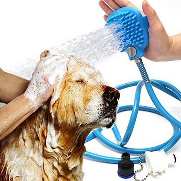 Pet Shower Sprayer Pet Bathing Tool Multi-Functional Bath Hose Sprayer and Scrubber in One, Dog Cat Grooming Bath Massager