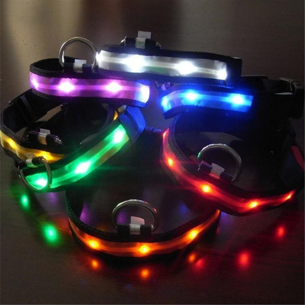 Pet Dog Collar LED Flash Collars Dog Cat Collars Flashlights Dibo America Huskies Teddy Large Dog Collars S M L XL Emitting LED Pet Supplies