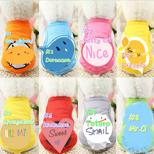 New Cartoon Pet Clothes Puppy Wearing Spring Summer Autumn Soft Breathable Clothing T-shirt Puppy Pullover Elastic Dog Casual Wear