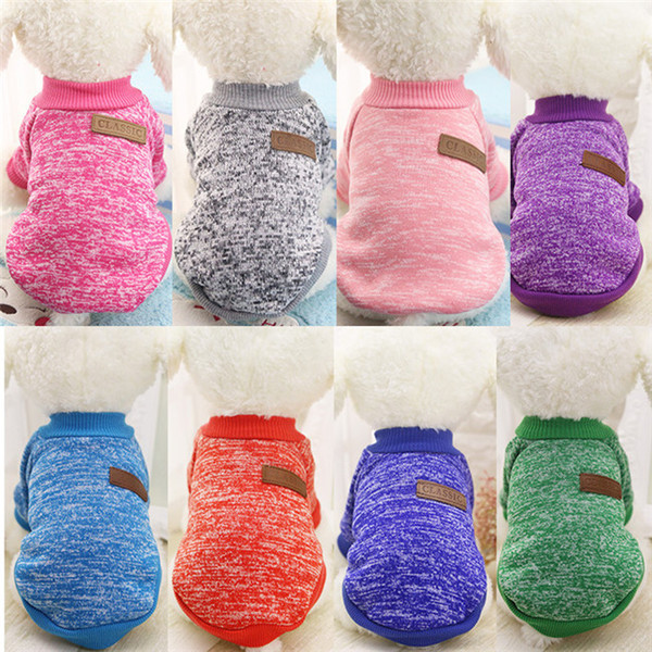 Dog Clothes Autumn Winter Pet Dog Sweater Coat Clothing Warm Defensive Cold Cotton Puppy Cat Knitting Dogs Apparel Sweater Dog Shirt