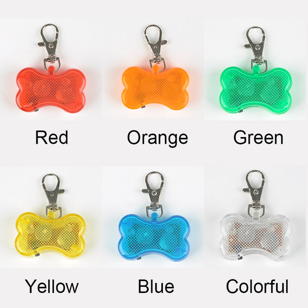 10pcs/lot Cute Bone Style Safety Red Flashing LED Light Pet Dog Collar Pendant Charms