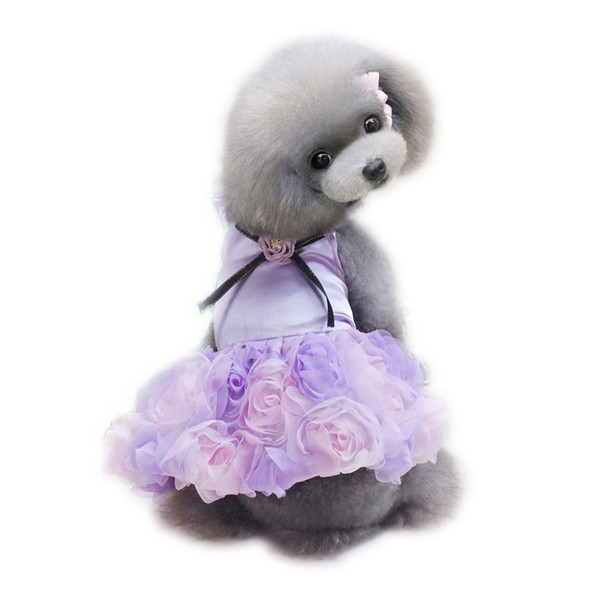 2017 Pet Dog Rose Wedding Dress Puppy Princess Lovely Clothes Cloth for Small Dog Chihuahua Yorkshire Spring & Summer FREE SHIPPING