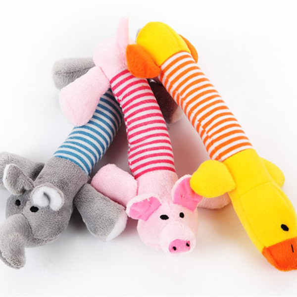Cute Dog Toy Pet Puppy Plush Sound Chew Squeaker Squeaky Pig Elephant Duck Toys Lovely Pet Toys 50PC wn438