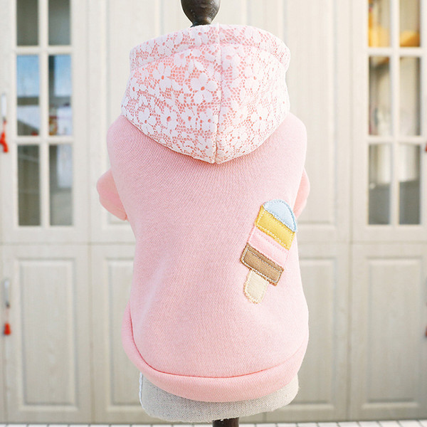 ICE-CREAM Dog Lace Hoodie Sweater For Small Dogs Puppy Sportwear Clothing Yorkie Bomei Teddy Poodle Princess Clothes For Small Dogs