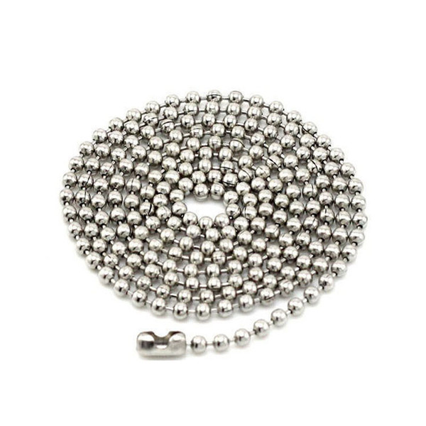 100pcs/lot 60cm mental bead chains with mirror polished surface for dog tags and men pendants
