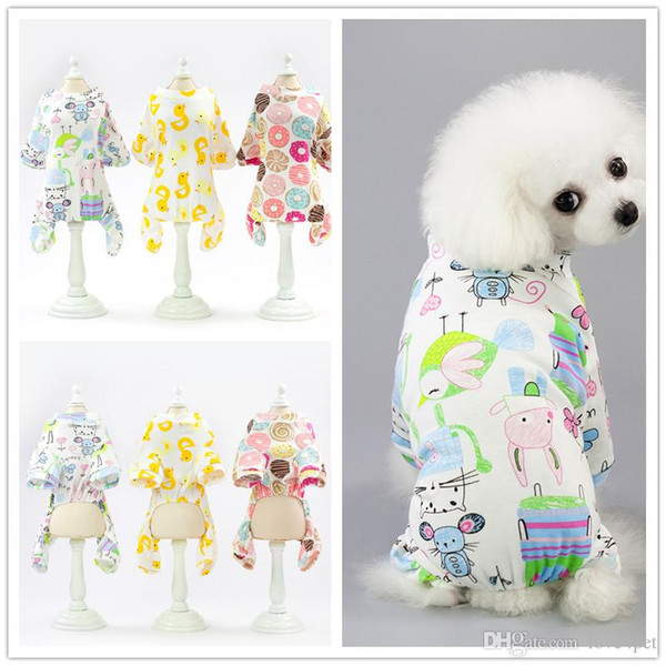 F137 pet dog cotton coverall dog summer jumpsuit rompers spring clothes 5 colors 2019 new style