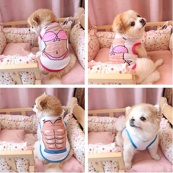 New Cotton Bikini Top For Dog Clothes In Spring Or Summer High Quality Pet Dogs Vest