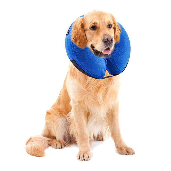 Free Shipping Inflatable Pet Collar Health Dog Cat Vet Approved Elizabethan Wound Healing E-Collar Protection Medical Cone Collar S-L