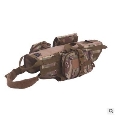 Tactical Dog Molle Vest Harness Adjustable Outdoor Training Service Camouflage Harness with 3 Detachable Pouches Top Quality S-XL