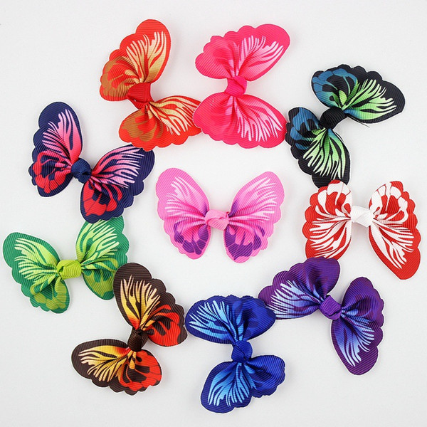 50pcs/lot New Dog Hair Bows Rubber Bands Butterfly Nice Dog Topknot 2.6