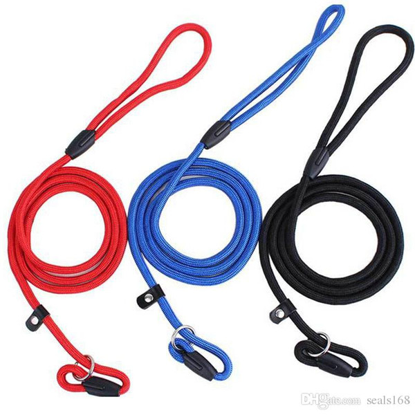 Pet Dog Nylon Rope Training Leash Slip Lead Strap Adjustable Traction Collar Pet Animals Rope Supplies Accessories 0.6*130cm HH7-1173