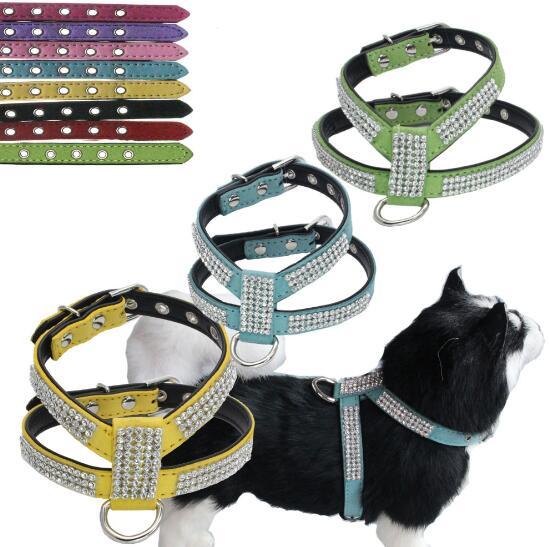 50pcs/ Creative Fashion Home Pet Dog Shiny Diamond Drill Breast strap Small and medium-sized Outdoor Explosion-proof Chong Ultra-fiber Durab