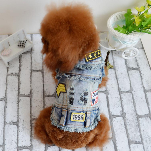 New Design Vintage Jeans Small Large Pet Dog Clothes Denim jacket Coat Personalized Jeans Costumes Clothes For Dogs Outerwears