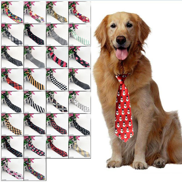 Big Large Dogs Ties Neckties For Medium Big Pet Polyester Silk Dress Up Neck Tie Dog Grooming Supplies 30 colors