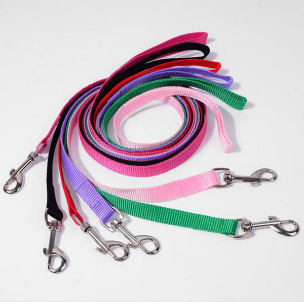 200pcs/lot Width 1.5cm Long 120cm Nylon Dog Leashes Pet Puppy Training Straps Black/Blue Dogs Lead Rope Belt Leash