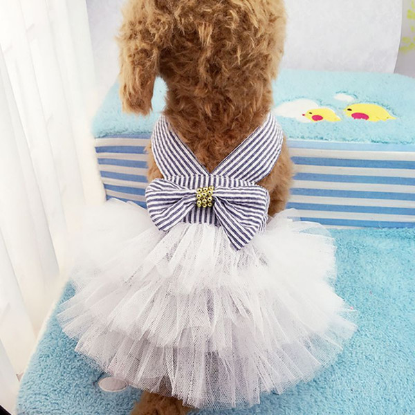 Pet Summer Dogs Harness Skirt Clothes Small Dog Dress Pet Tutu Dress Wedding Dress