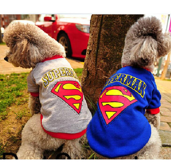 Superman Pet Constume Dog Clothes For Dogs Cute Superhero Dog Apparel Puppy Spring Summer Sport Jacket Teddy