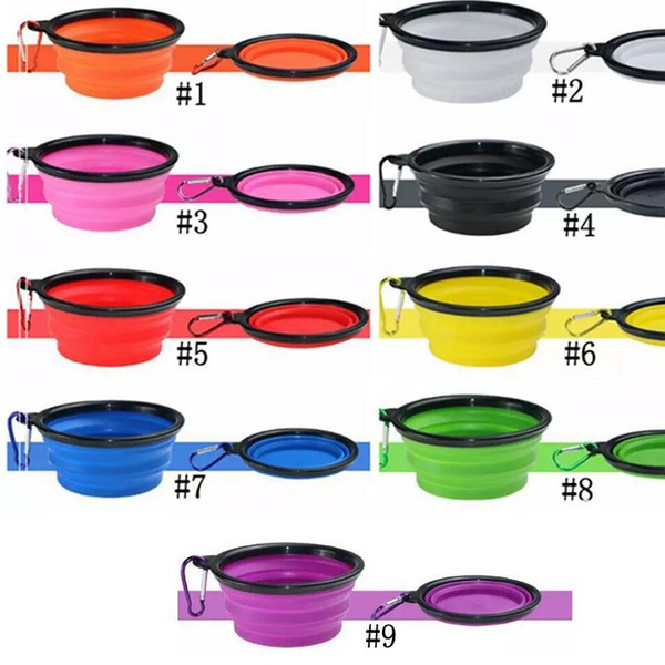 Silicone collapsible dog bowls small Portable Foldable Travel Dog Bowl Pet dog cat Food Dish for Feed and Water