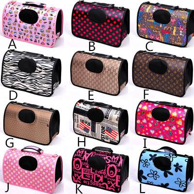 Fashion Pet Dog Cat Easy Foldable Carrier Bag Five Patterns Hard Breathable Travel Bags Pet Dog Cat Outdoor Bag