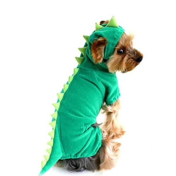 Wholesale-Dinosaur Dog Pet Halloween Costume XS S M L XL Pet Dogs Green Coat Outfits Free&DropShipping