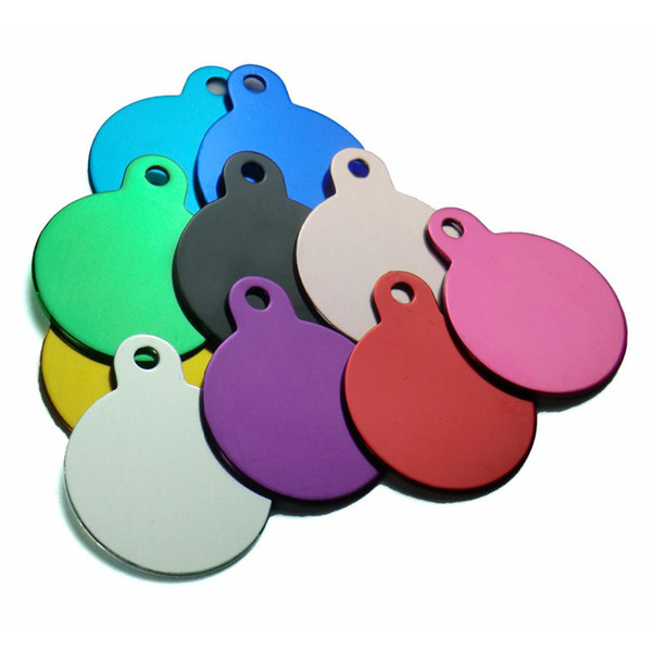 Wholesale 100Pcs Round Dog ID Tags Personalized Engraving Pet ID Tags Tag Cat Aluminum Customized Name Address Phone Text Tag