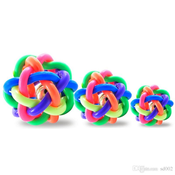 Durable Dog Teething Rubber Ball Braided Rope With Bell Dogs Chew Teethers Knot Intelligence Develops Pet Teeth Toys Fashion 4 26hz ZZ