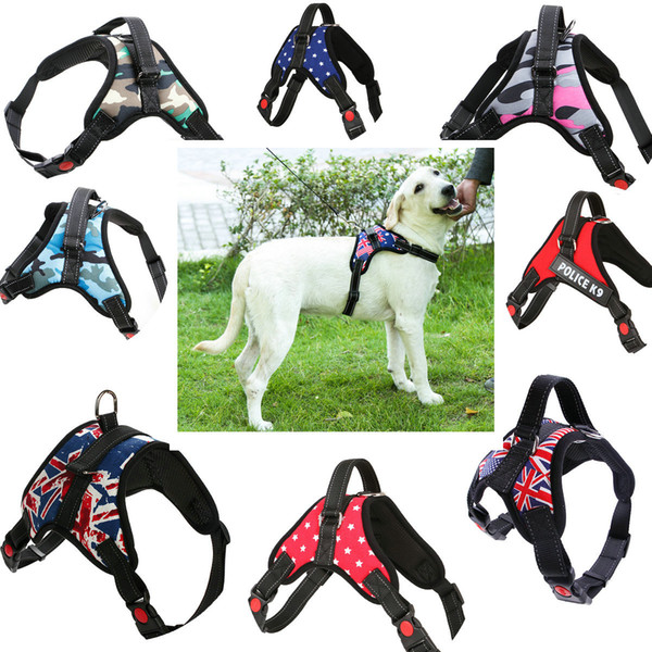 17 Style Design Hot Luminous Dog Harness Vest Collar Big Dog Rope Collar Hand Strap Pet Traction Rope K9 Pet Chest Vest