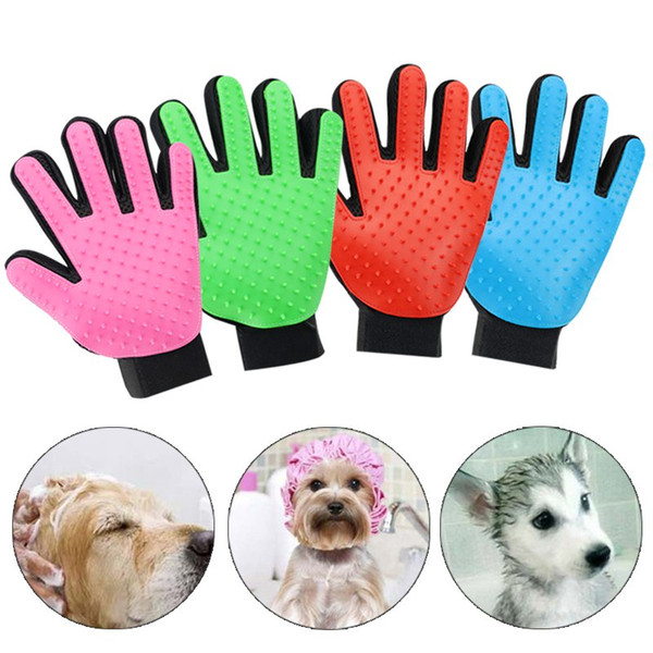 New Arrival Silicone Pet Grooming Glove Bath Mitt Dog Cats Cleaning Massage Hair Removal Grooming Deshedding Glove 500pcs