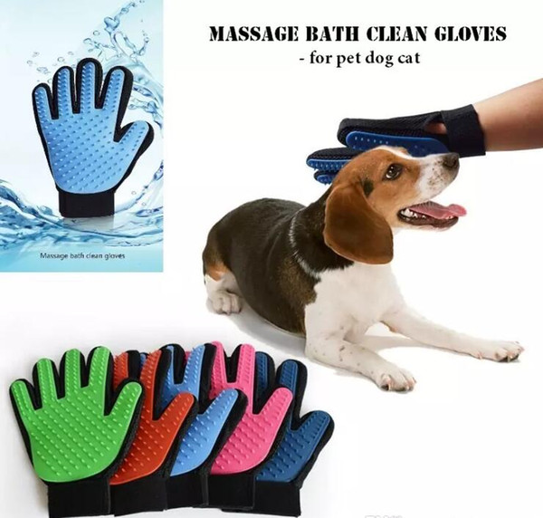 Silicone Pet Brush Gloves Truatouch Five Finger Deshedding Glove Dog Cat Cleaning Brush Hair Removal Grooming Deshedding Gloves 1000pcs