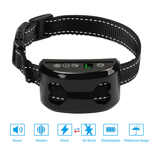 Anti-Bark Collar Rechargeable LCD Automatic Anti Bark Collar No dog Bark Adjustable Pet Collar for Tiny To Medium Dogs Harmless and Humane