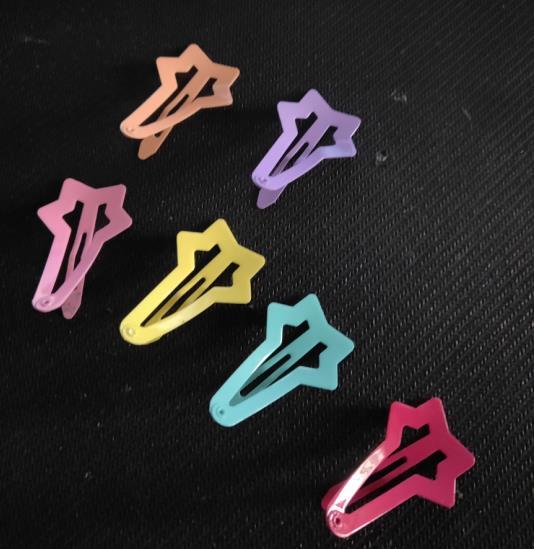 Pet accessories BB clip dog hairpin Children's paint bb clip long tail five-pointed star hairpin clip 4.5cm 100pcs/lot