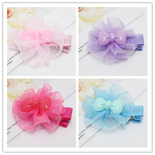 2018 pet dog Accessories bowknot hairpin headdress accessories products Manual snow spinning hair clips 30pcs/lot