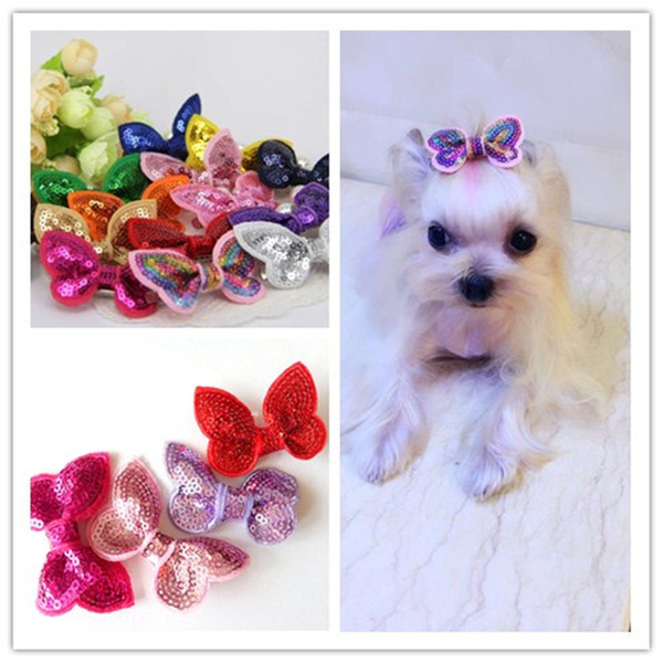 2018 Pet Ribbon ribPet Cats Hairpin Grooming Accessoriesbed bow Cats Hairpin Grooming Accessories Clips dog cat Hair bow 20color 60pcs/lot