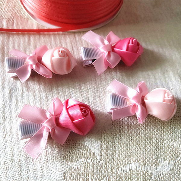 Puppy hairpin pet cat dog bow Teddy Yorkshire Bomei Malzis three-dimensional rose hair accessories 50pcs/lot