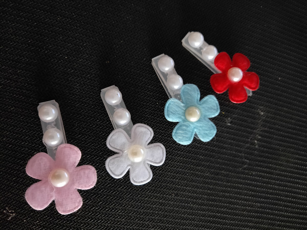 30pcs/lot 2019 Handmade pearl flower plastic PP clip Pet Cats And Dog Bow Hairpin Headdress Pet Grooming Accessories