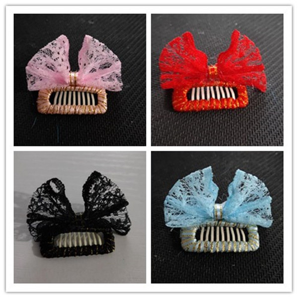 2019 new Dog Grooming Clip square bb broken hair clip bangs pin comb handmade black lace butterfly dog hair clip 20pcs/lot