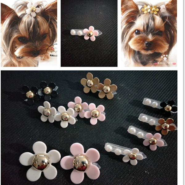 2019 New Pet Grooming Accessories Daisy Pet Hair Clips Dog Hairpin Headwear Teddy Yorkshire Hair Clips PP clip